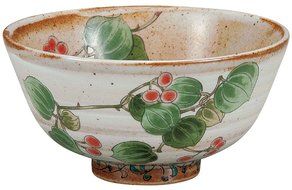 Kutani Pottery Rice Bowl Smilacis rhizoma K4-263 From Japan