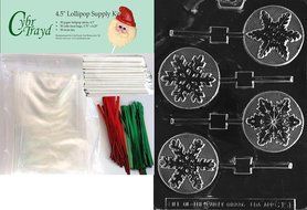 Cybrtrayd C151 Assorted Snowflakes Lolly Life of the Party Chocolate Candy Mold with Exclusive Cybrtrayd Copyrighted... N3