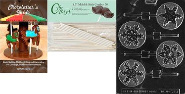 Cybrtrayd C151 Assorted Snowflakes Lolly Life of the Party Chocolate Candy Mold with Exclusive Cybrtrayd Copyrighted... N4