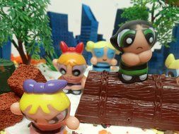 Powerpuff Girls 20 Piece Birthday Cake Topper Set Featuring Power Puff Girls Blossom, Bubbles, and Buttercup and... N3