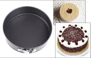 Round Cake Pan Molds for Baking 9 Inch Black Stainless Steel Baking Pan Durable Non-stick Durable Leakproof Bakeware... N12