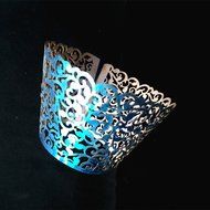120PCS Classical Lace Cupcake Wrappers Laser Cut Wedding Decorations Wraps(Blue) N4