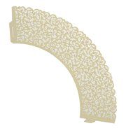 TOOGOO(R)100 pcs Filigree Vintage Cupcake Wrappers Wraps Cases - Wedding, Birthday, UK seller(light yellow) N2
