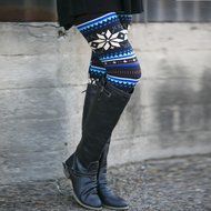 PHOTNO Casual Women Lady Skinny Geometric Print Stretchy Jegging Pants Slim Leggings N44