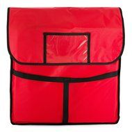 Red Insulated Pizza Pie Delivery Bag - Fits two 18" Pizza Boxes - 20 x 20 x 6" N2