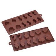 Mudder 2 Pack Silicone Christmas Chocolate Molds, Cake Candy Jelly Ice Tray Mould, Coffee N5