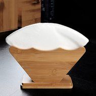 Coffee Filter Holder, Saebye Renewable Bamboo Fan Shape Coffee Filter Dispenser Rack Shelf N2