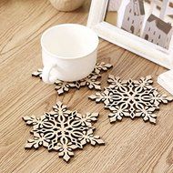 Astra shop Set of 3 Piece Wood Coasters Carved Hollow Designed Mini Tabletop Trivets Cup Mat - Cute Owl N2