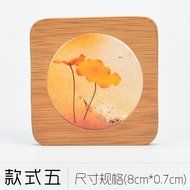 CCWY Saucer tea coasters hand-painted Chinoiserie ceramic tea accessories bamboo creative coasters Kung Fu Tea... N4