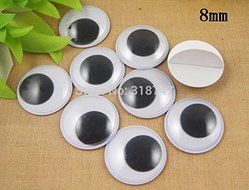 5/7/8/10/12/15/20/25/30/40mm Plastic Wiggly Googly Eyes for Toy Accessory (With Self-adhesive) (6pcs 40mm) N4