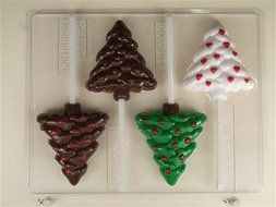 Christmas Tree with Hearts Lollipops - Chocolate Candy Mold - C171