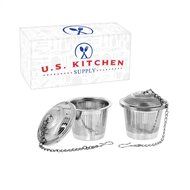 U.S. Kitchen Supply - 2-Pack Premium Tea Infuser - 2" Diameter Stainless Steel - Single Cup - Perfect Strainers... N4