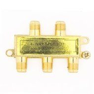 4 Way Gold Plated 5-900 MHz 1to4 Coaxial Splitter for RG6 RG59 Coax TV Satellite