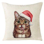 Christmas Pillow Case,Beautyvan Xmas Christmas Cat Sofa Home Decoration Festival Pillow Case Cushion Cover (A) N7