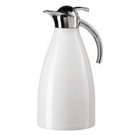 Oggi Allegra ( 2.1 Liter/ 68 Oz. ) Thermal Vacuum Carafe with Press Button Top and Stainless Steel Liner- White N4