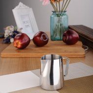 Awtang Milk Pitcher, Pointed Mouth Drawing Flower Cylinder Coffee Milk Frother N3