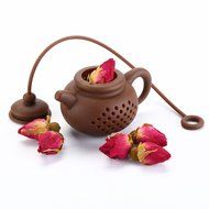 LEASEN Silicone Tea Leaf Filter Tea Infuser Tea Strainer-Mini Teapot Shaped Tea Filter N5