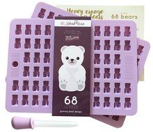 2 Pack (136 Bears) Gummy Bear Candy Mold - 68 Cavities - Bonus Dropper &amp; Recipe Card - Food Grade, 100% BPA Free... N3