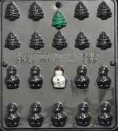 Small Christmas Tree and Snowman Chocolate Candy Mold Christmas 2081