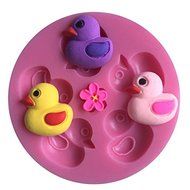 Ducks &amp; Flower 6 Cavity Silicone Mold for Fondant, Gum Paste, Chocolate , Crafts N2