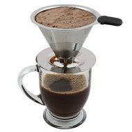 YKSH Stainless Steel Pour Over Coffee Dripper, Reusable Paperless Coffee Filter, Portable Coffee Brewer with Cup... N3