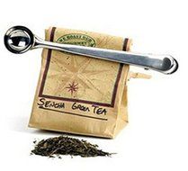 Pinovk Stainless Premium Steel Ground Coffee Measuring Scoop Spoon With Bag Seal Clip (Silver ) N4