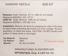TURNTABLE STYLUS NEEDLE FOR AT10 ATS10 Needle FITS YAMAHA N-6500, 629-D7 N4