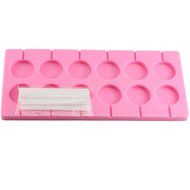 Mujaing 12-Capacity Round Silicone Lollipop Baking Hard Candy Molds N4