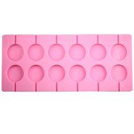 Mujaing 12-Capacity Round Silicone Lollipop Baking Hard Candy Molds N6