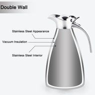 Satin Finish Stainless Steel Thermal Coffee Pot, Vacuum Insulated Carafe Flask Tea Kettle, 1.5 Liter N33