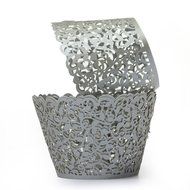 KINGSO 12pcs Filigree Vine Cupcake Wrappers Wraps Cases Wedding Birthday Decorations N26