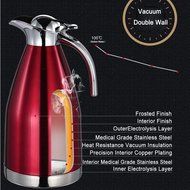 Satin Finish Stainless Steel Thermal Coffee Pot, Vacuum Insulated Carafe Flask Tea Kettle, 1.5 Liter N40