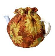 Teapot Cozy, tea warmer with Yellow Sunflowers for a 5-8 cup teapot #324 N3