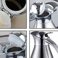 Satin Finish Stainless Steel Thermal Coffee Pot, Vacuum Insulated Carafe Flask Tea Kettle, 1.5 Liter N45