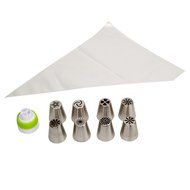 Joinor 13PCS Stainless Steel 304 Russian Piping Tips Reusable Pastry Icing Bags Nozzle Coupler Set ( Includes:... N4