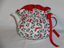 2 Cup Christmas Print Reversible Tea Pot Cozy N2