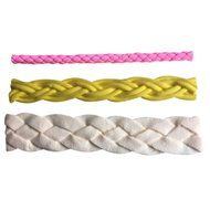 LYNCH 3 Kinds Rope Shape Silicone Mold Fondant Non-stick Cake Kitchen Tool,Pink N6
