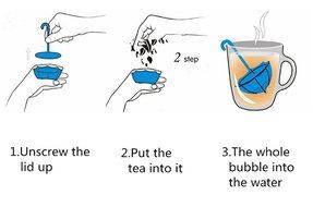 HI-BOOM Creative Umbrella Silicone Tea Infuser, Best for Loose Leaf Tea(blue)