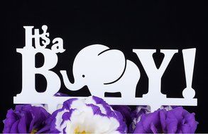 LOVENJOY Gift Box Pack It&#039;s A Boy Gender Reveal Baby Shower Cake Topper (5.5-inch, Blue) N15