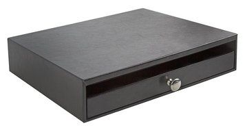 Jack Cube Leather K-Cup Holder Organizer Storage K Cup Holder with Drawer(Black, 13.6 x 12.8 x 2.95 inches)-MK214 N6