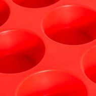 BakeMaster Silicone Muffin Pan Silicone Cupcake Pan 100% Food Grade Silicone Quiche Pan BPA free Non stick Red... N3