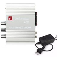 ELEGIANT 200W 12V Mini Hi-Fi Amplifier Booster Radio MP3 Stereo for Car Motorcycle Home with Power Adapter N9