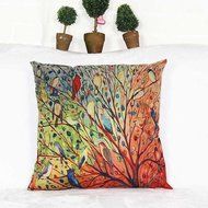Beautyvan Comfortable Tree Flower Floral Cotton Sofa Pillowcase Cushion Cover