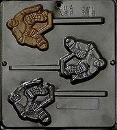 Hockey Player Goalie Lollipop Chocolate Candy Mold 215