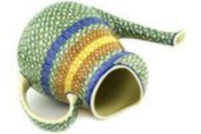 Polish Pottery Pitcher 71 oz Mediterranean Sea N2