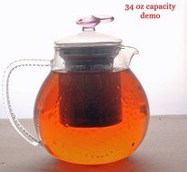 Tea gift Glass Teapot Duo, 16oz/470ml with Fab Flowering Tea (2 Blooms) N40