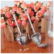 1/2pcs Stainless Steel Heart Shaped Tea Infuser Spoon Strainer Steeper Filter N6