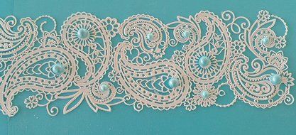 Pre-Made Paisley Handcraft Edible Stencil Lace - Can Be Decorated Birthmonth Stone Color Make One Of Kind! Ready... N3