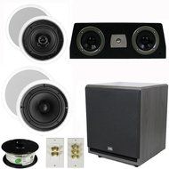 Theater Solutions 5.1 Home Theater 4 Speaker Set with Center, 12" Powered Sub and More TS5C6CC51SET7