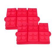Building Brick Silicone Ice Cube Tray, Jello, Gummy Candy &amp; Cake Baking Mold For Lego Lovers (2 Pack)